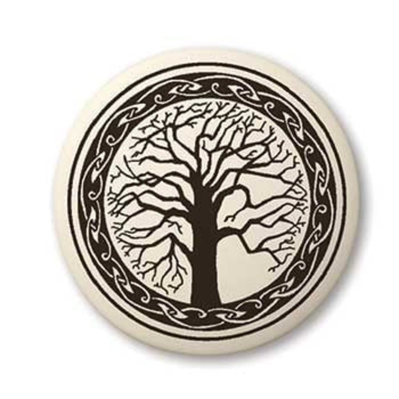 Sacred Tree of Life Porcelain Pendant Round