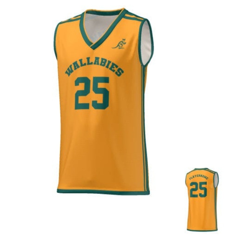 Wallabies Basketball Jersey XS Gold