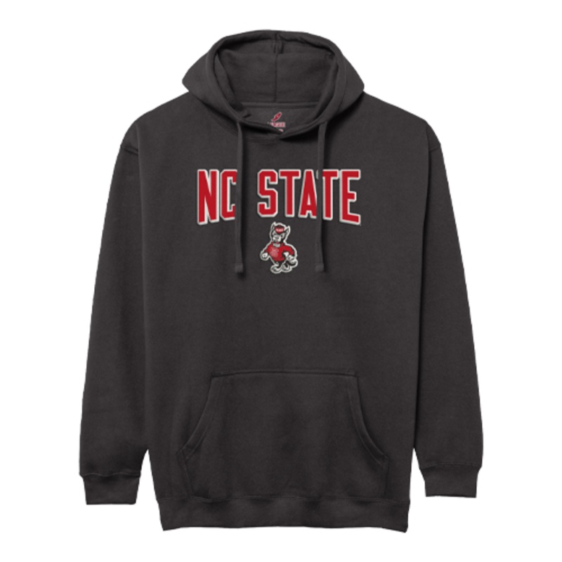 NC State Wolfpack Black Embroidered Strutting Wolf Hooded Sweatshirt Small