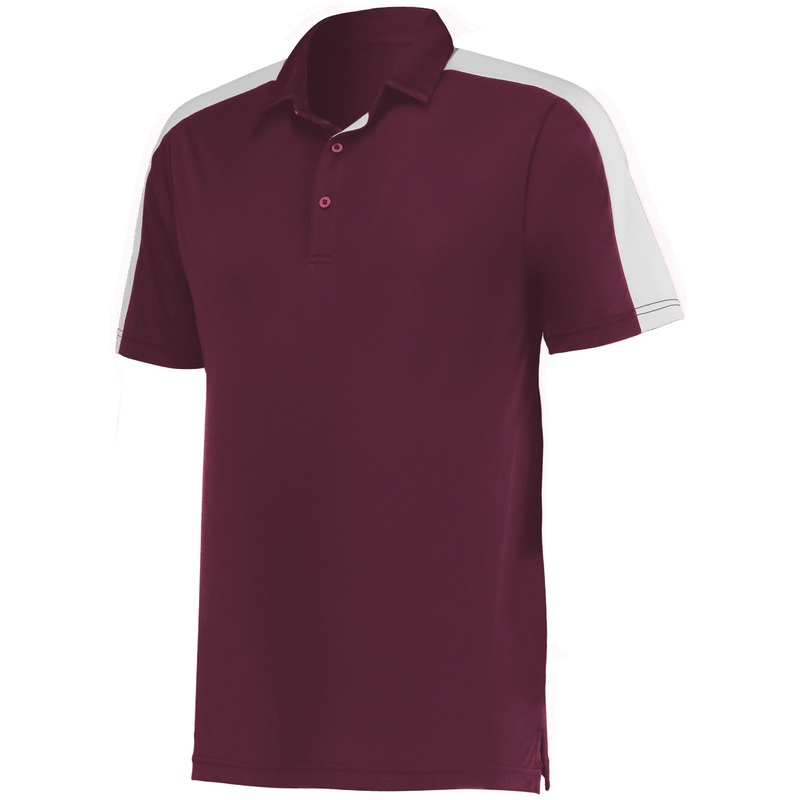 Augusta Men’s Two-Tone Vital Polo Maroon/ White S