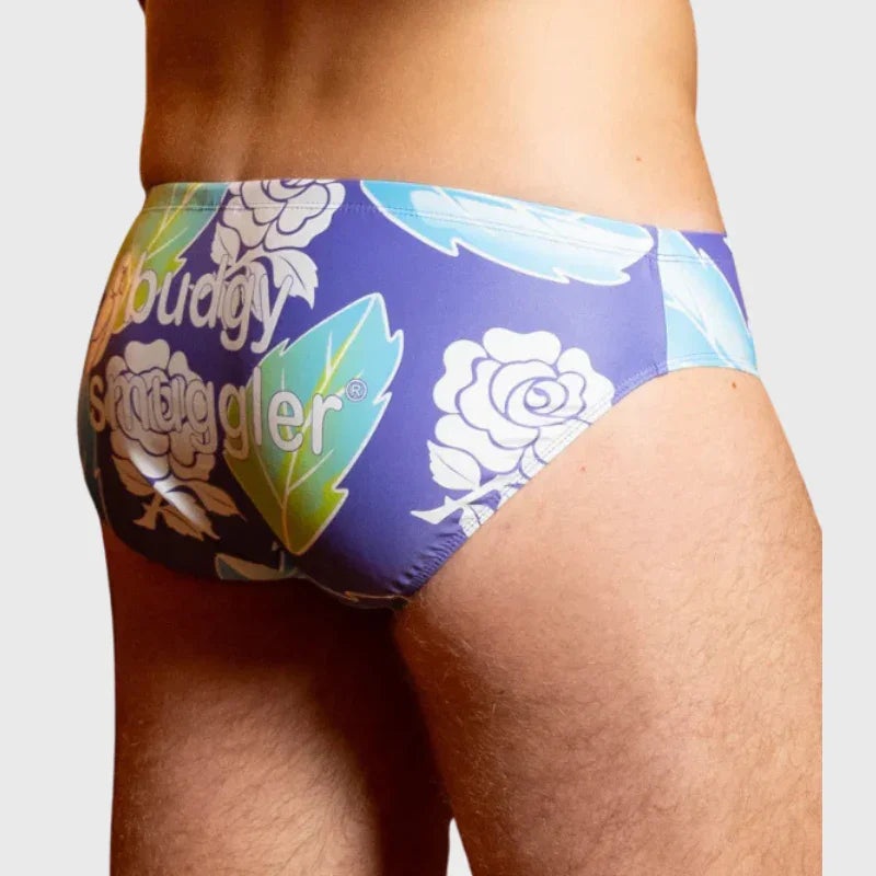 Budgy Smuggler England Rugby Purple Roses 28″