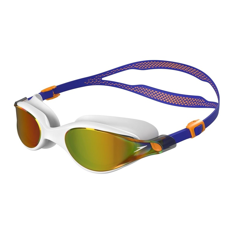 Speedo Mirrored White Training Goggles One Size White/Cobalt