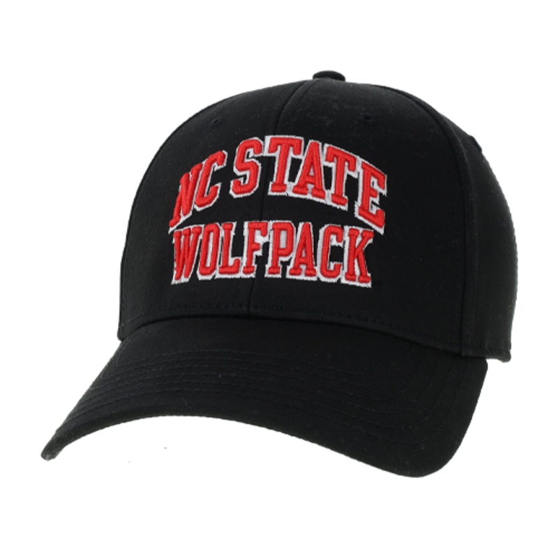 NC State Wolfpack Black Drive Wolfhead Adjustable Hat
