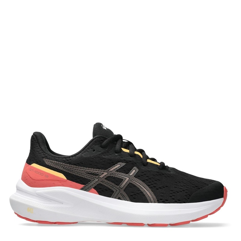 Asics Gt 1000 13 Gs Road Running Shoes Unisex Kids 6 (40) Black/Rubbl Red