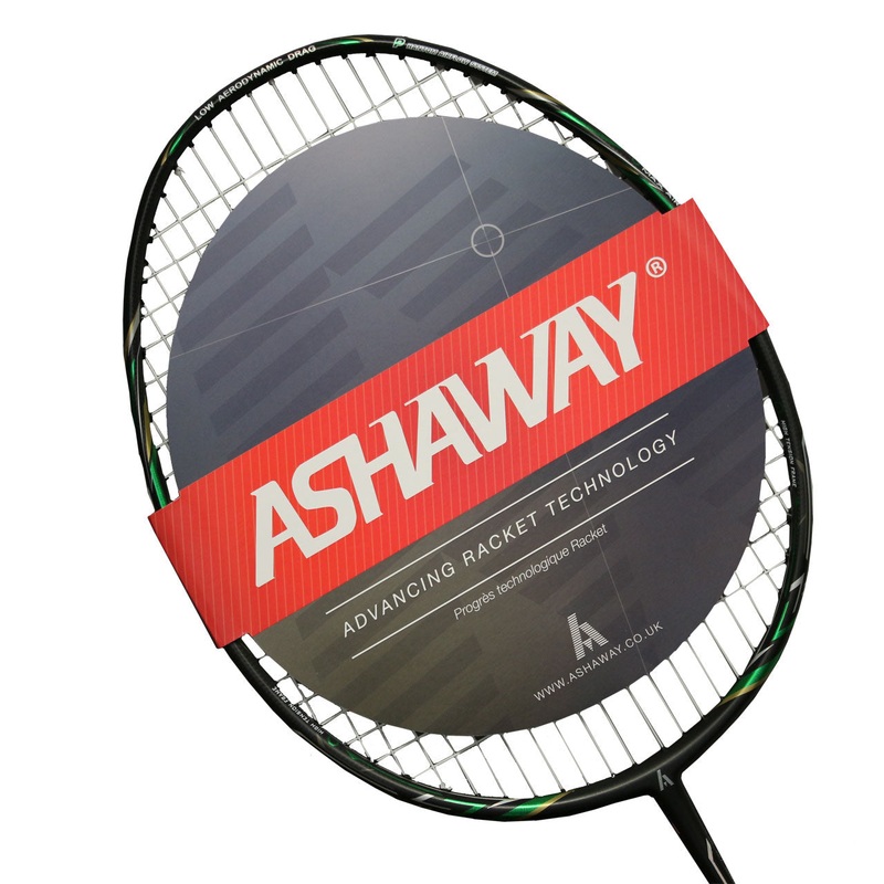 Ashaway Phantom X-Shadow Badminton Racket (Strung) – Black/Green Black/Green 4UG2