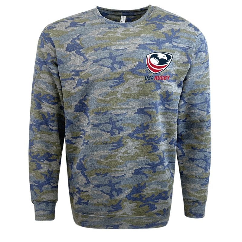 USA Rugby Camo Edition Crest Logo Crew Sweatshirt S Camo