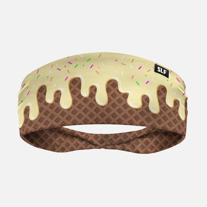 Ice Cream Cone Pale Yellow Headband ONE SIZE Yellow