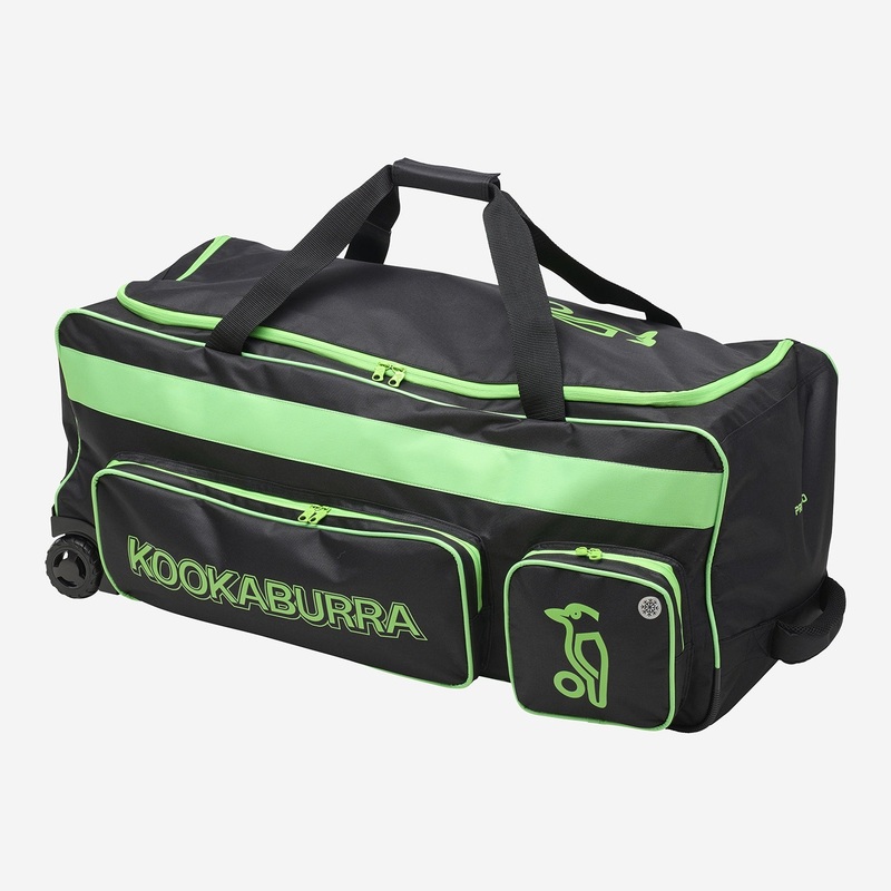 Kookaburra Pro 3.0 Cricket Wheelie Bag – Black/Lime