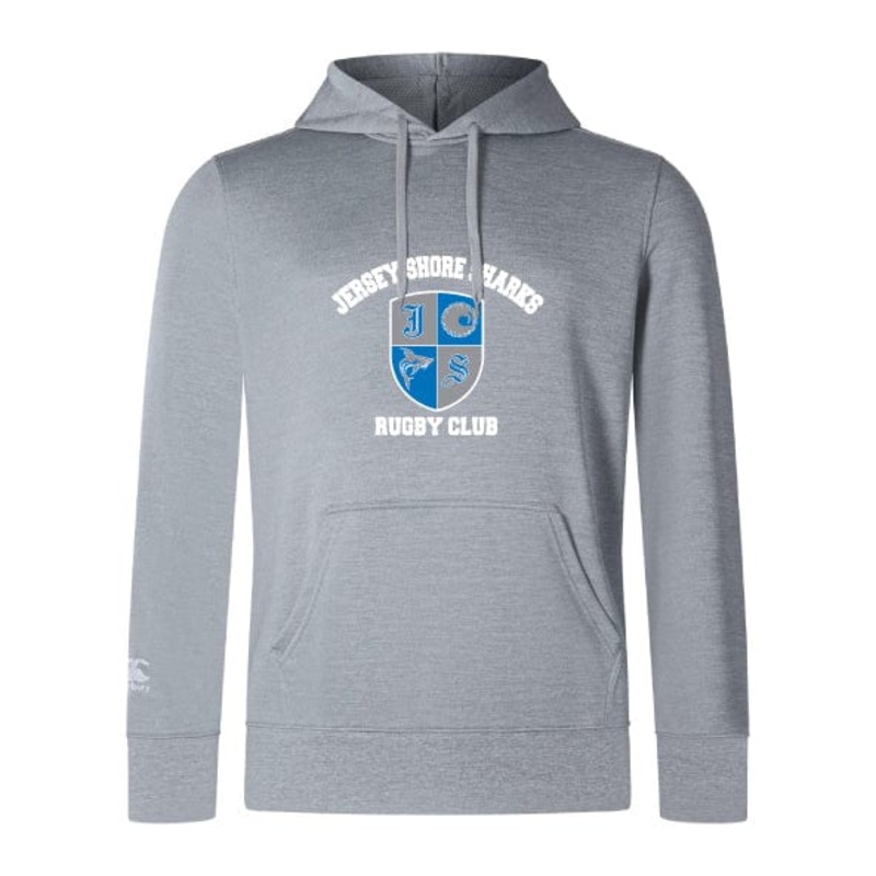 Jersey Shore Sharks Club Lightweight Hoodie by Canterbury Y4 Grey