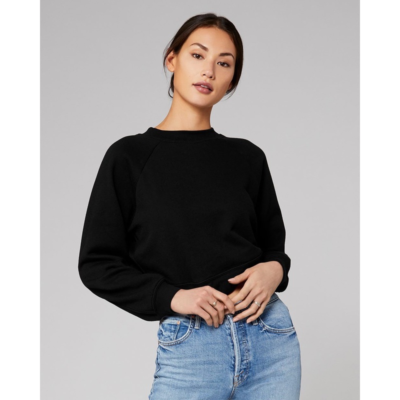 BELLA + CANVAS Women’s Raglan Pullover Fleece BC7505 Black S