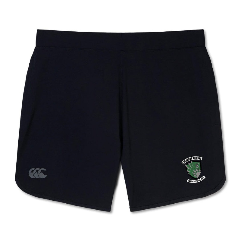 Columbus Kodiaks Full Color Logo Women’s Elite Woven Short by Canterbury 8 Black