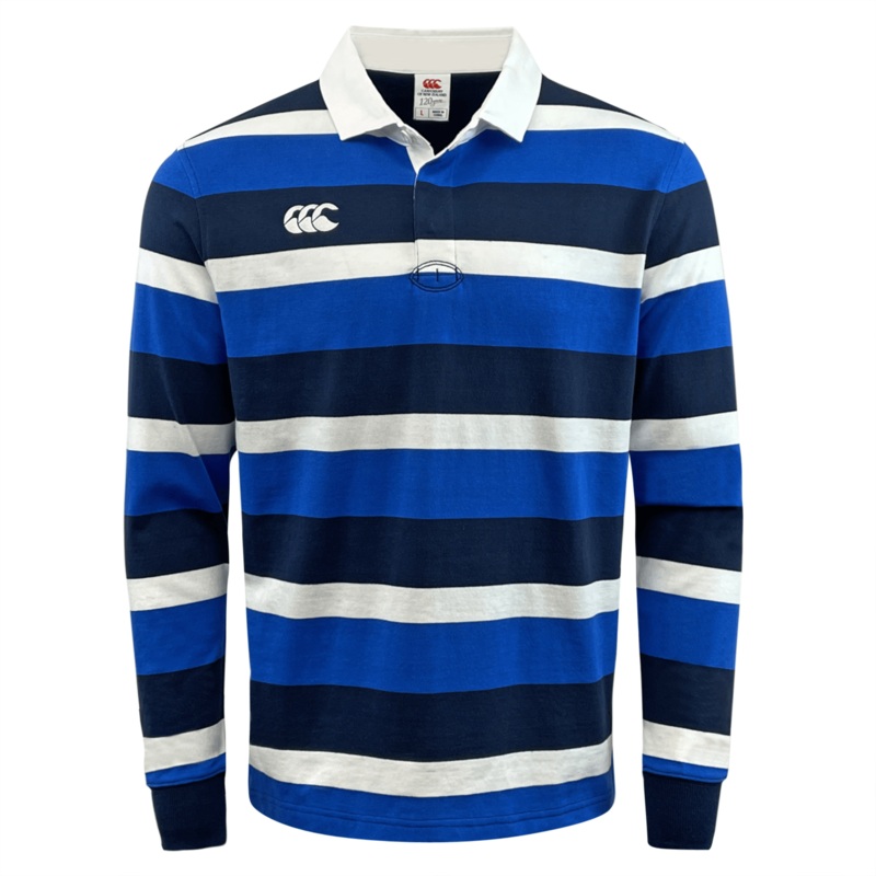 Canterbury Fundamentals Striped Long Sleeve Rugby Jersey S Blue
