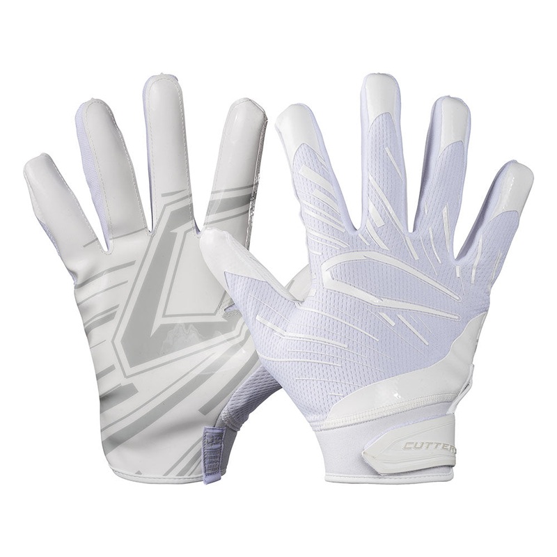 Game Day Pro Receiver Gloves Solid White Youth-XS