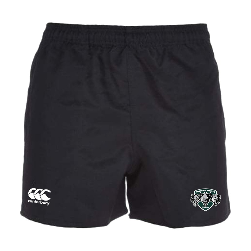 Woodlands Youth Wolfpack Advantage Rugby Shorts by Canterbury XS Black