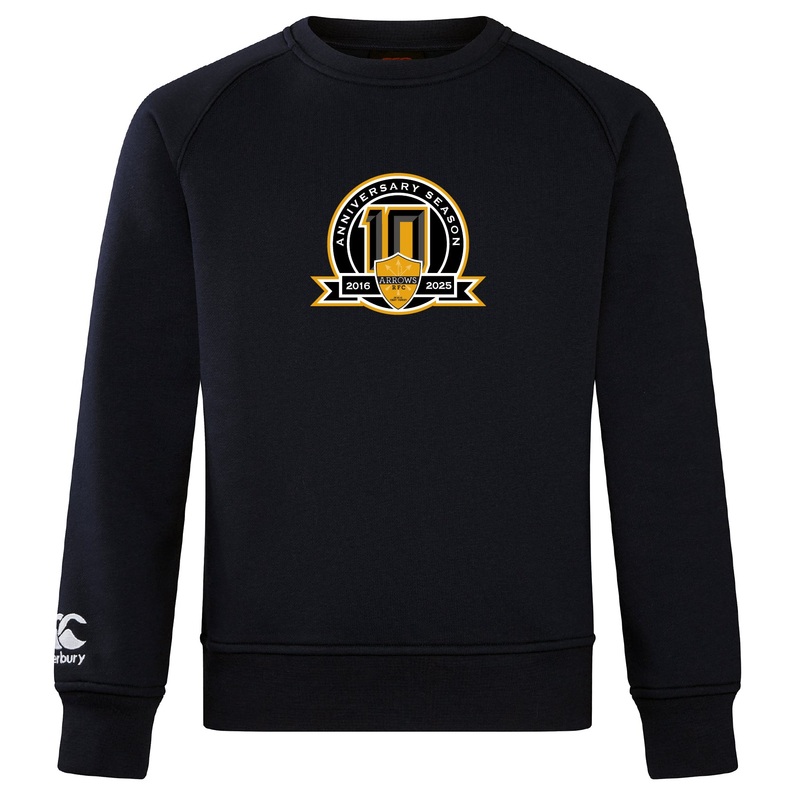 Arrows Rugby Club 10th Anniversary Club Crew Sweatshirt by Canterbury XS Black
