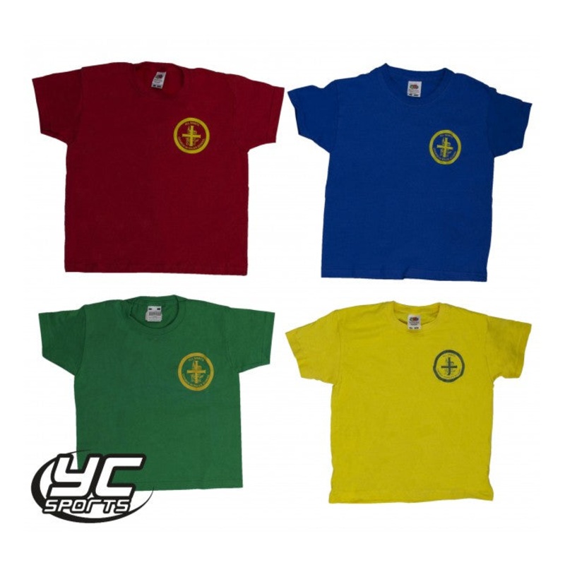 All Saints Primary School PE T-Shirt (Choose House Colour) 3/4 RED