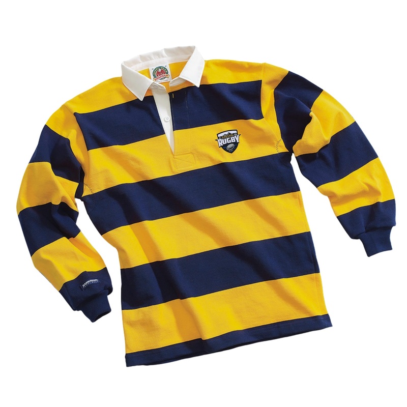 Alaska Rugby 4 Inch Stripe Jersey Gold/Navy X-Small