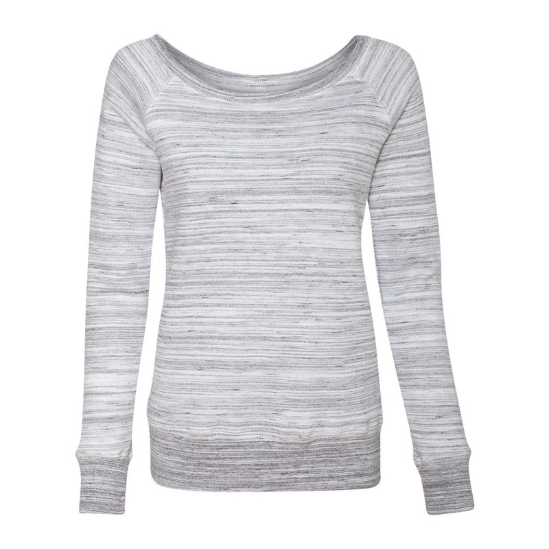BELLA + CANVAS Women’s Sponge Fleece Wide-Neck Sweatshirt BC7501 Light Grey Marble Fleece S