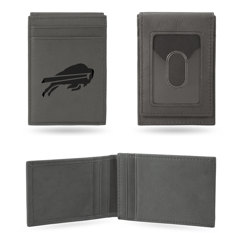 NFL Buffalo Bills Laser Engraved Front Pocket Wallet Brown