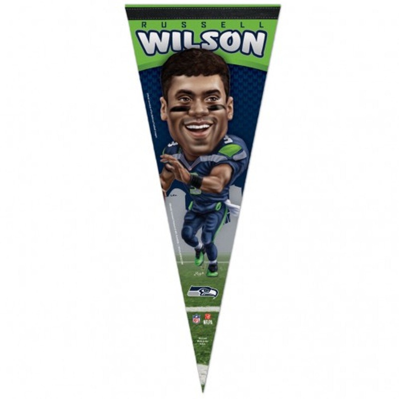Wincraft Seattle Seahawks Premium Style Russell Wilson Caricature Design Pennant 12×30 – Special Order
