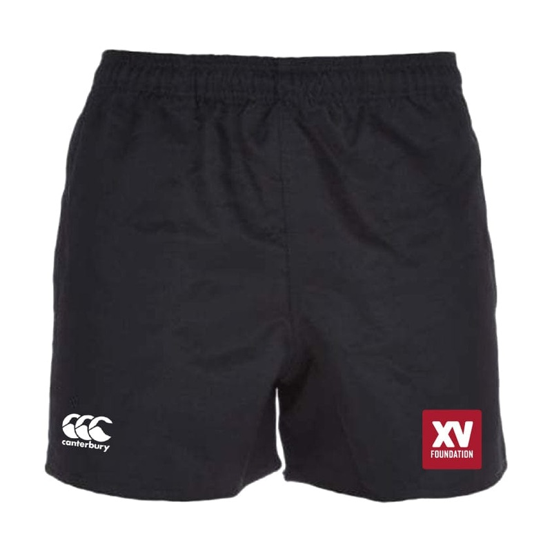 XV Foundation Professional Polyester Rugby Short by Canterbury Y6 Black