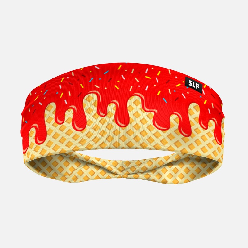 Ice Cream Cone Red Headband ONE SIZE Red