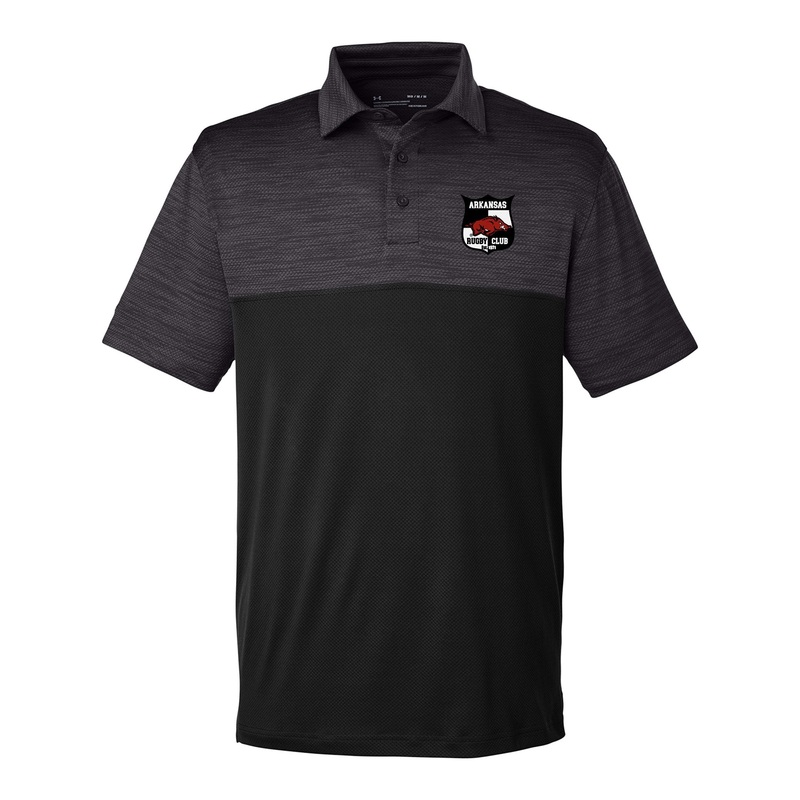 U. of Arkansas Rugby Colorblock Polo Black Small