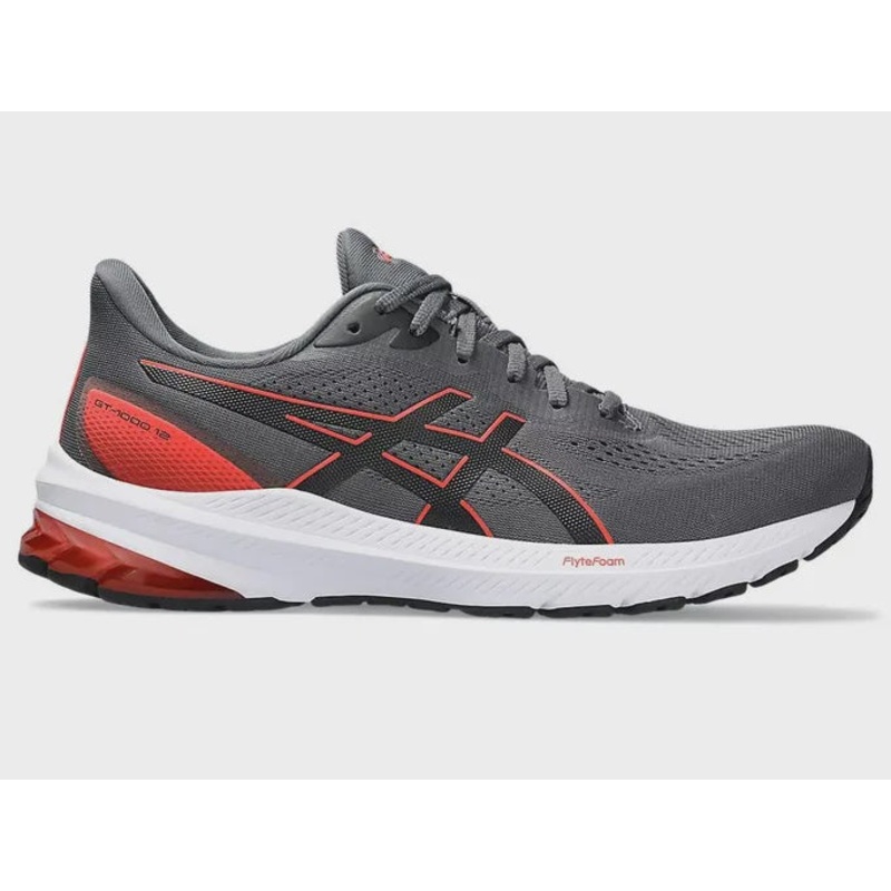 Asics Mens GT 1000 12 (2E) – Carrier Grey/True Red US 8.5