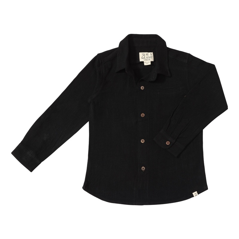 ATWOOD Black Woven Shirt 12-18m