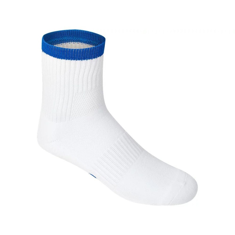 ASICS Pace Quarter Socks White-Royal Blue 12-14