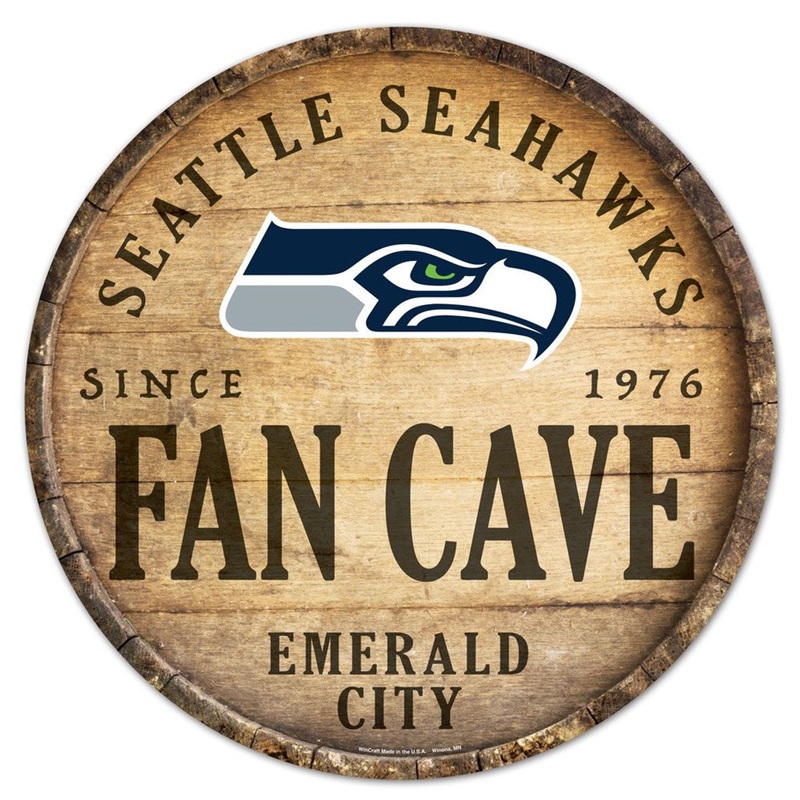 Wincraft Seattle Seahawks 14 Inch Round Barrel Top Design Wood Sign