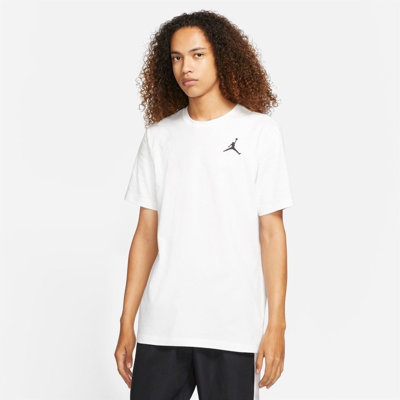 Air Jordan Mens Jumpman Short Sleeve Crew T-Shirt M White/Black