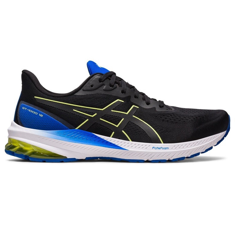 Asics Mens GT 1000 12 (2E) – Black/Glow Yellow US 8