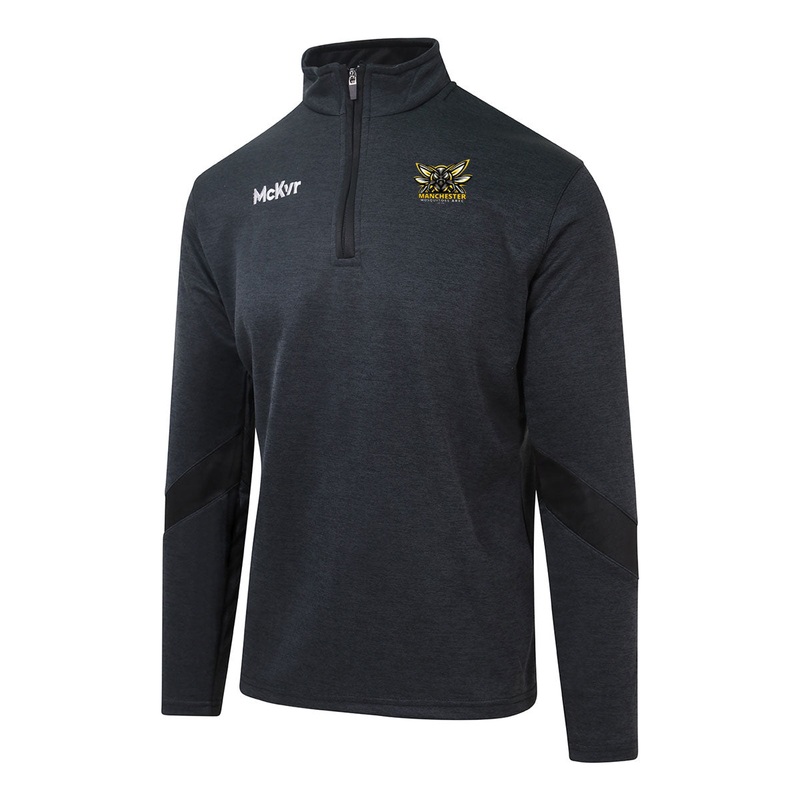 McKvr Manchester Mosquitoes AFL Core 22 1/4 Zip Top – Youth – Black Age 5-6