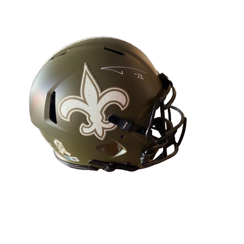Tyrann Mathieu Autographed Saints Authentic Salute to Service Full Size Football Helmet