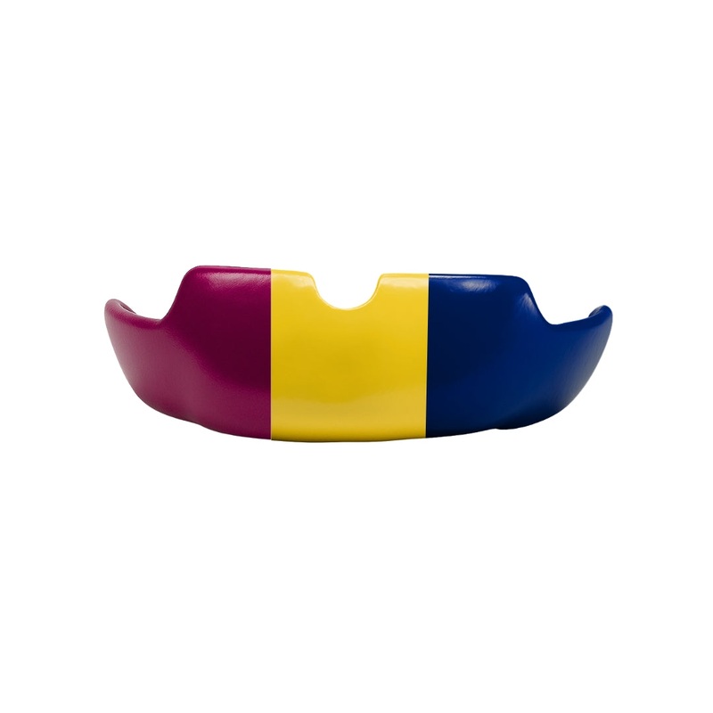 Classic Maroon, Yellow & Blue Design Mouthguard Male (+16) ProCHAMP