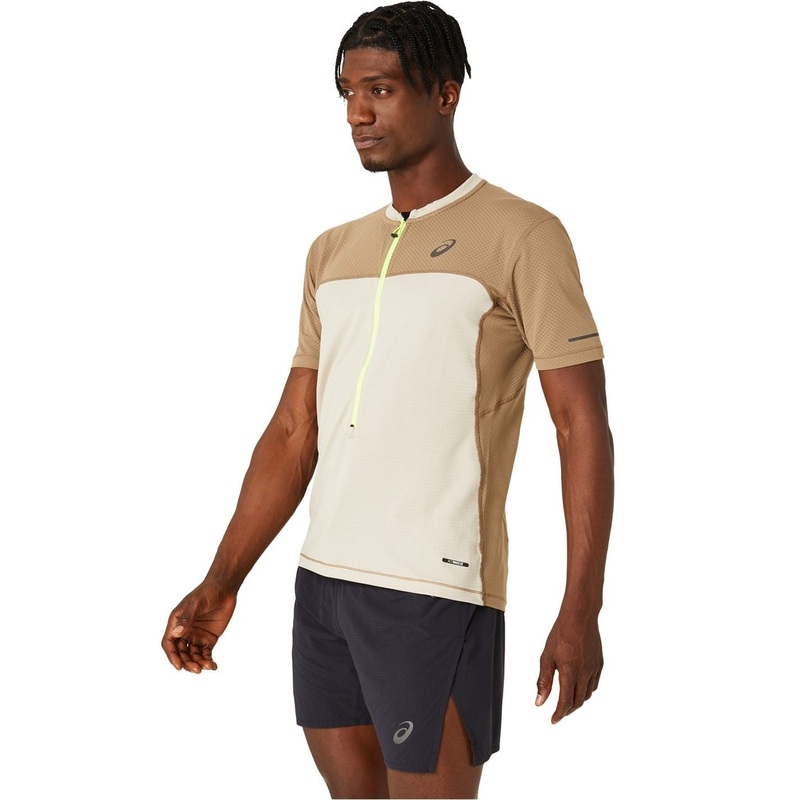Asics Fuji Short Sleeve Top Large Beige