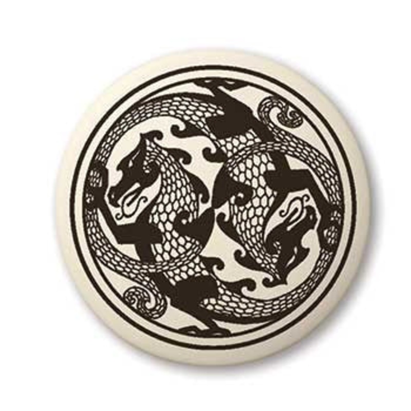 Dragon Porcelain Pendant Round