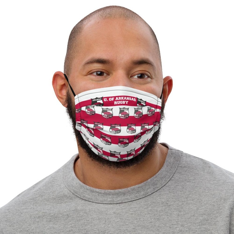 U. of Arkansas Rugby Premium Face Mask Black