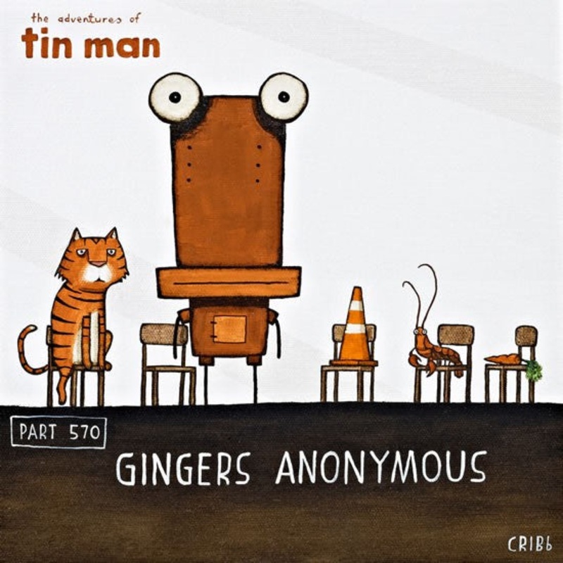 Gingers Anonymous – Tin Man Paper Print by Tony Cribb Framed