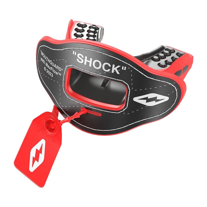 3D Stitch Max AirFlow Football Mouthguard Black/Red OSFM