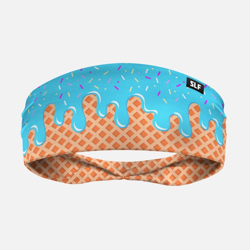 Ice Cream Cone Light Blue Headband ONE SIZE Light Blue