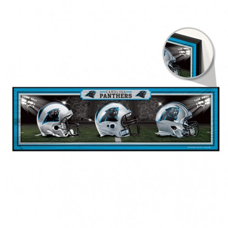 Wincraft Carolina Panthers Helmets Design Wood Sign 9×30 – Special Order