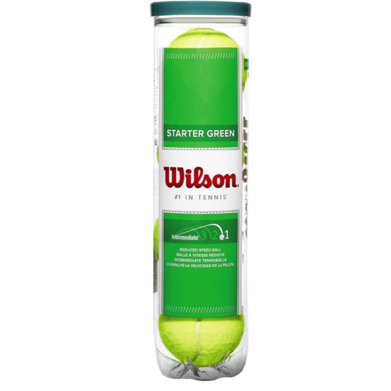 WILSON STARTER PLAY 4 Tennis Ball Tube Green Stage 1 Junior WRT137400+ One Size GREEN