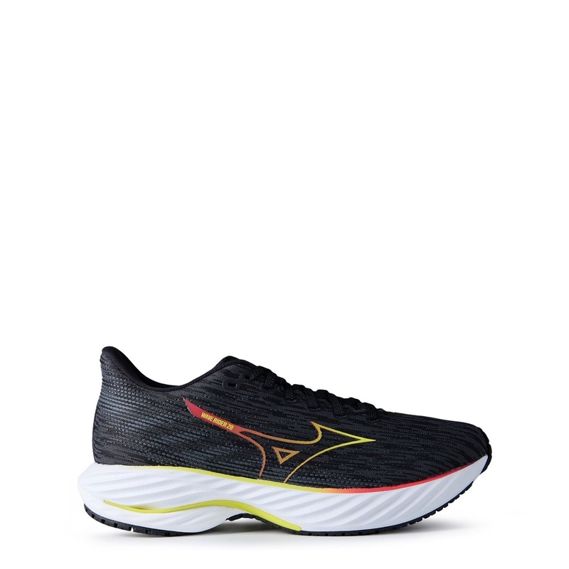Mizuno Womens Wave Rider 28 Road Running Shoes 6(39) Blk/Prm/Ppy Rd
