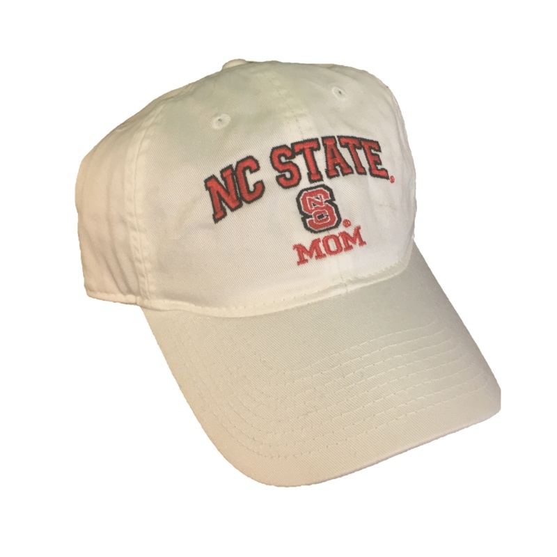 NC State Wolfpack Mom White Relaxed Fit Adjustable Hat