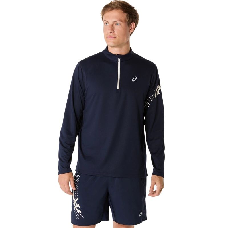 Asics Men’s Icon Long Sleeve 1/2 Zip Midnight XS