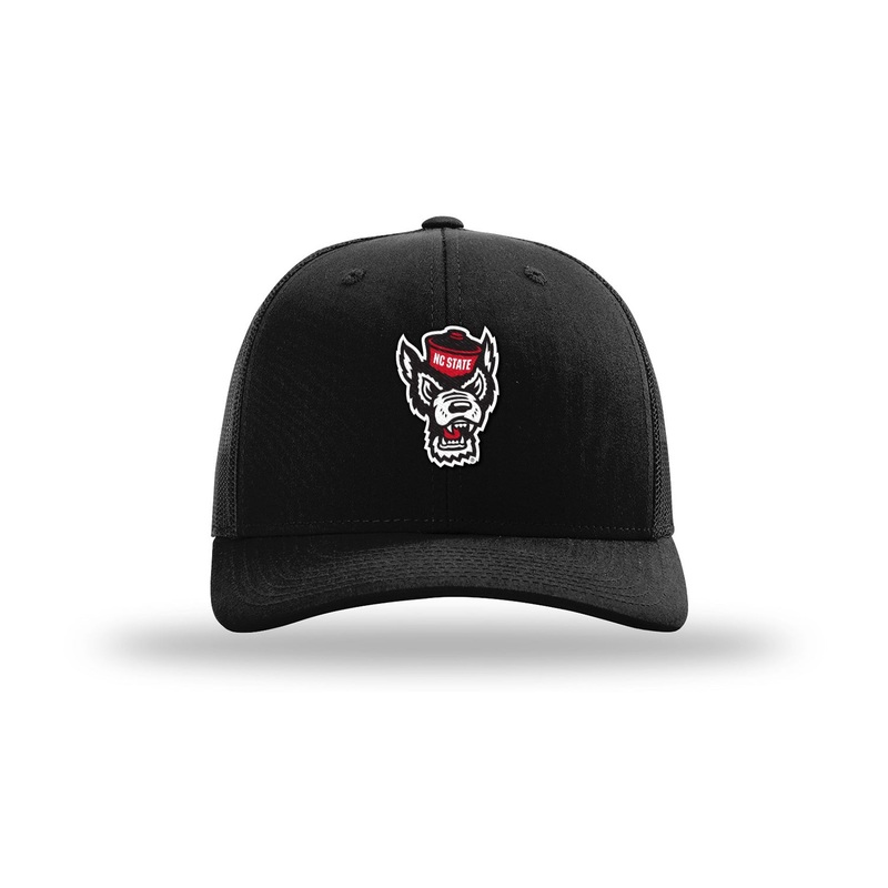 NC State Wolfpack Richardson R112 Black Wolfhead Mesh Adjustable Hat