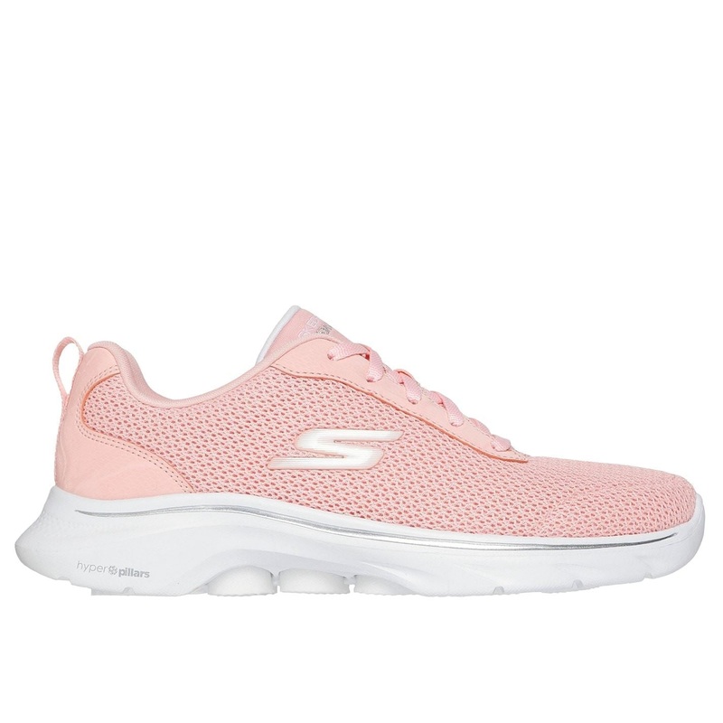 Skechers Womens Athletic Mesh Lace Up Slip On Runners 6 (39) Peach Tex/Tr