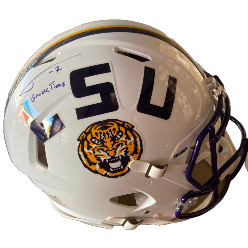 Tyrann Mathieu Autographed “Geaux Tigers” Authentic LSU White Full Size Football Helmet